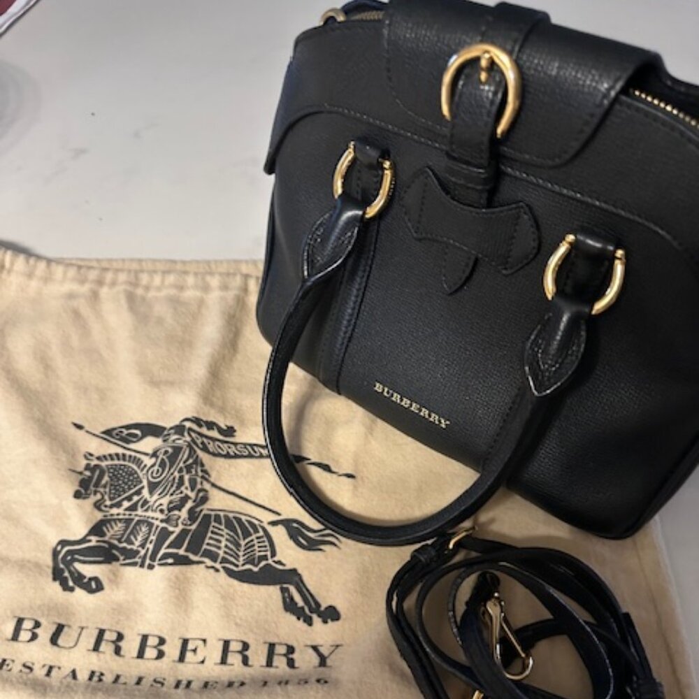 BURBERRY *AUTHENTIC* Black leather Milverton Bowling Bag - Small